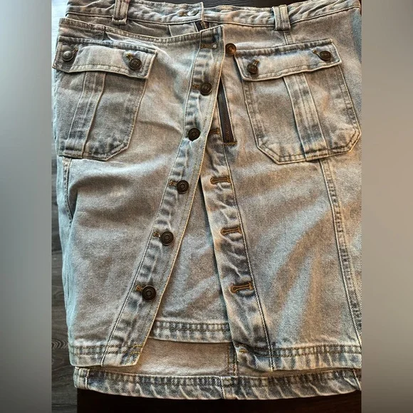 Denim Button-Front Midi Skirt- Size XL - Picture 7 of 12